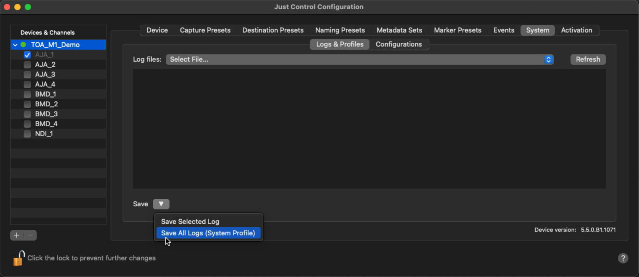 TOA System Profile v.2026.x screenshot 2