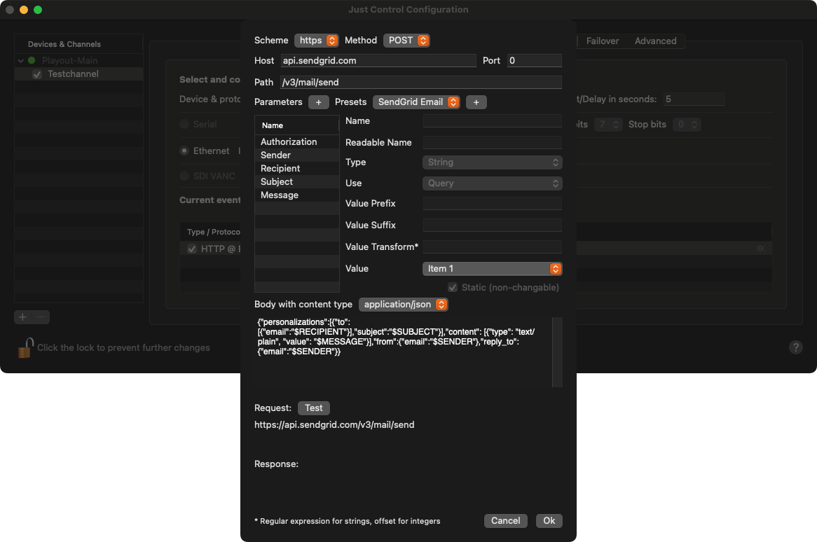 How to setup a mail notification event using SendGrid (v.2026.x) screenshot 6