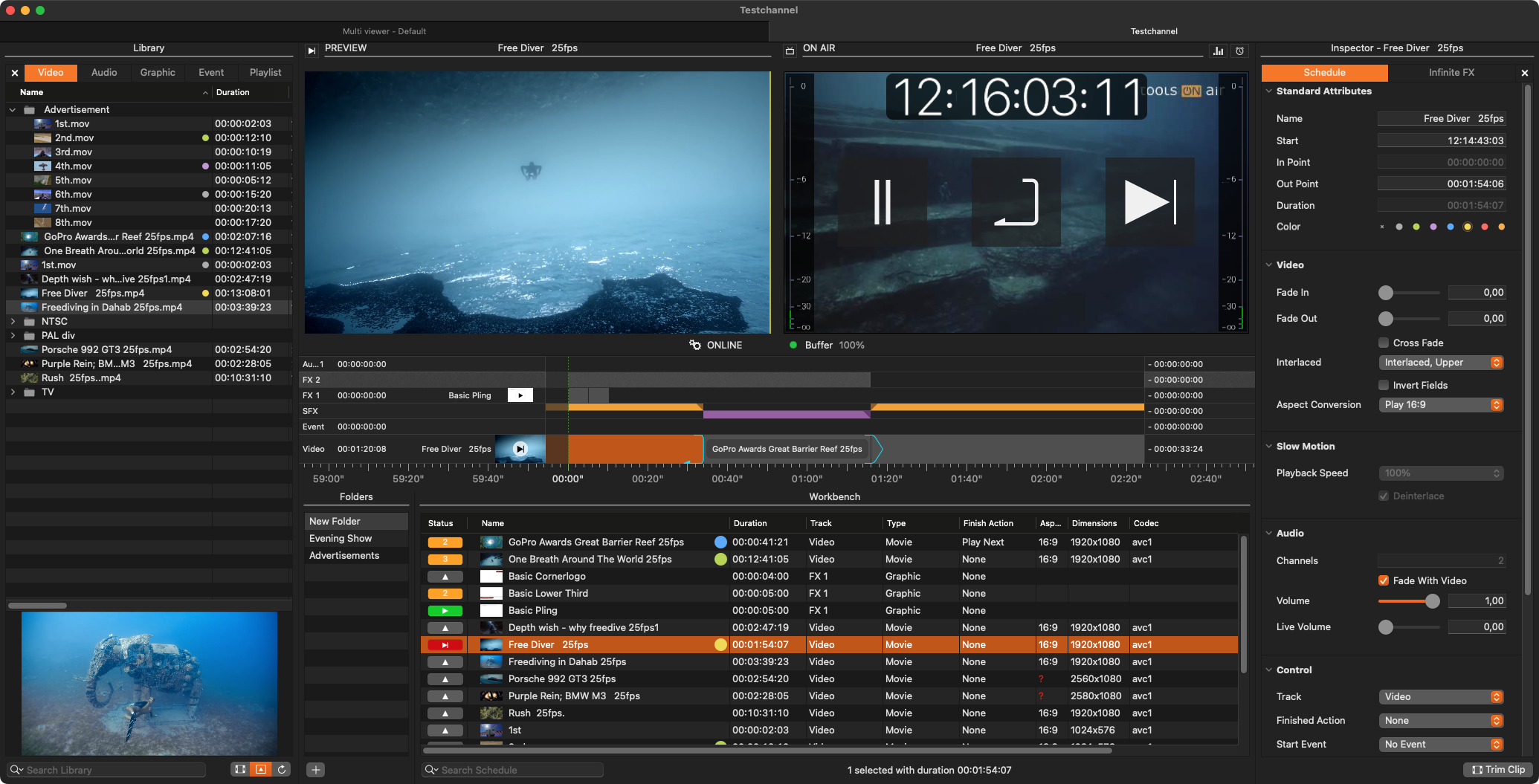 Just Live Pro user interface