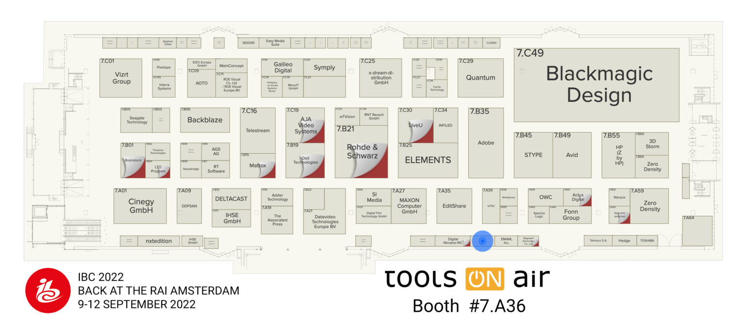Visit ToolsOnAir at IBC 2022 Back at the RAI Amsterdam, September 9